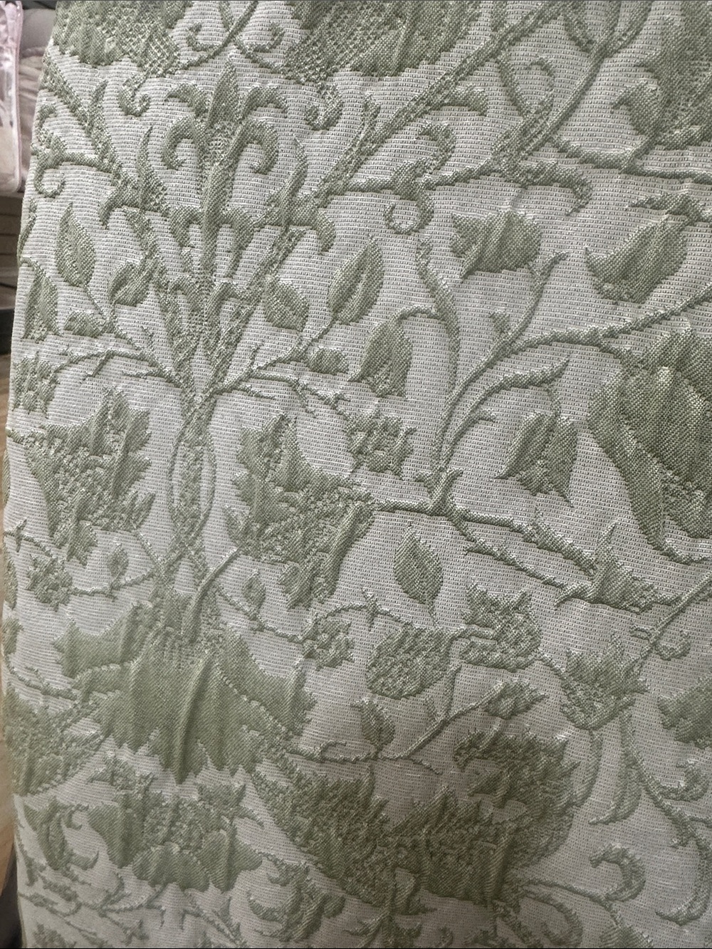 Morris and Co Lodden Green Pattern Window Curtains - Set of 2 - Picture 4 of 6